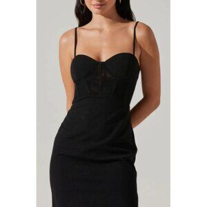 ASTR The Label Corset Mesh See through Bustier Midi Dress Size Xl